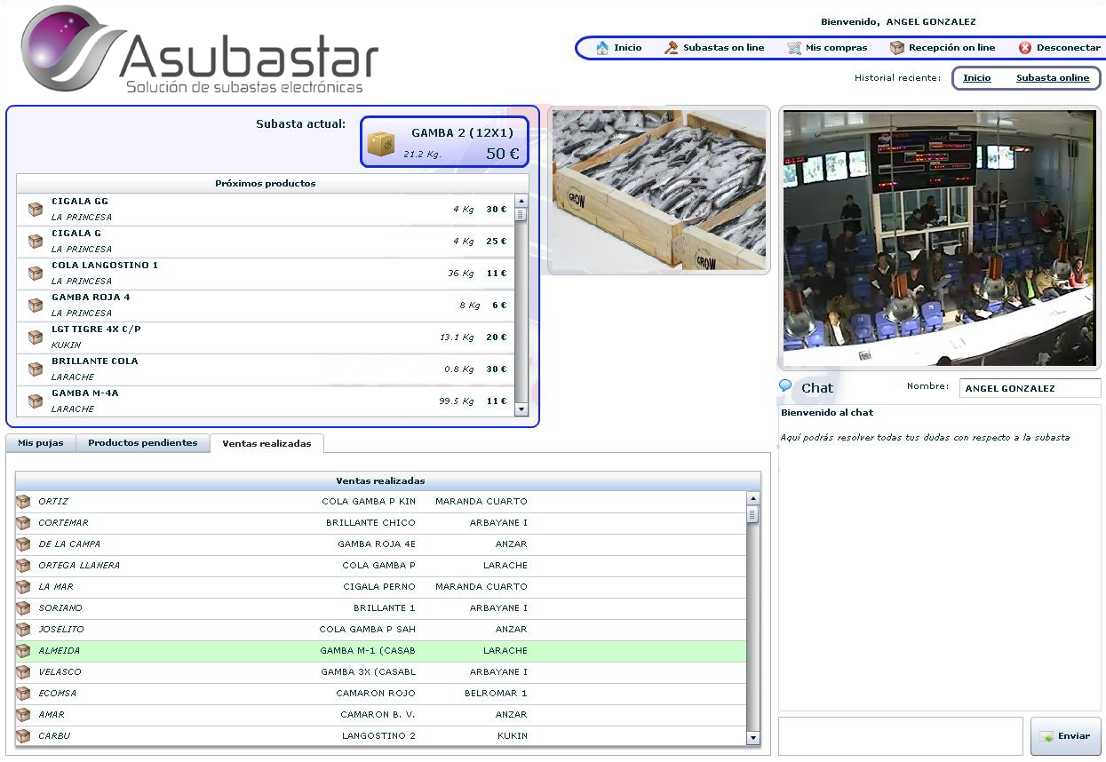 Sistema de subastas online inversas en lonjas – Asubastar